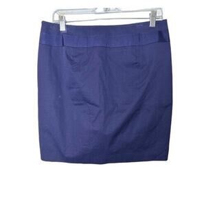 Banana Republic Blue Stretch Pleated Front Skirt w/ Pockets Side Zip‎ Size 8